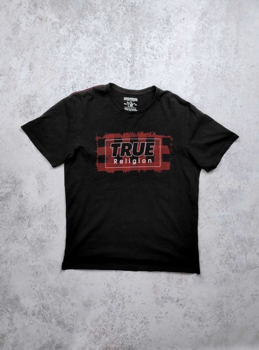 Czarny t-shirt True Religion streetwear L