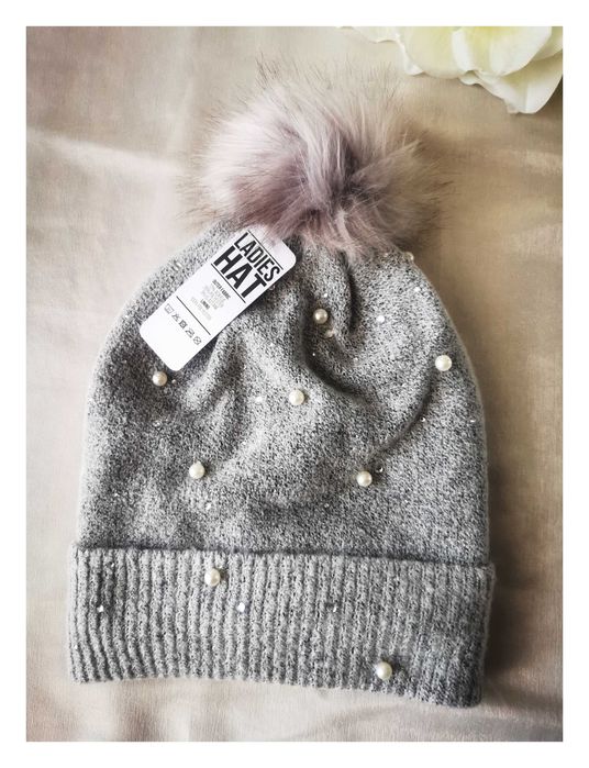 Czapka ocieplana misiem