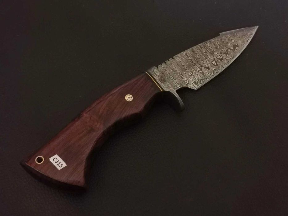 DAMAST nóż myśliwski BOWIE stal damasceńska 26cm. FINKA bushcraft