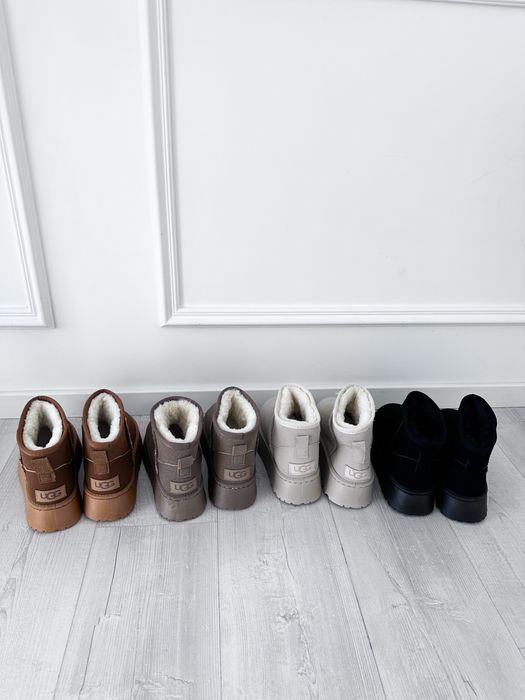 Замшеві чоботи угги ugg mini platform, уггі на платформі