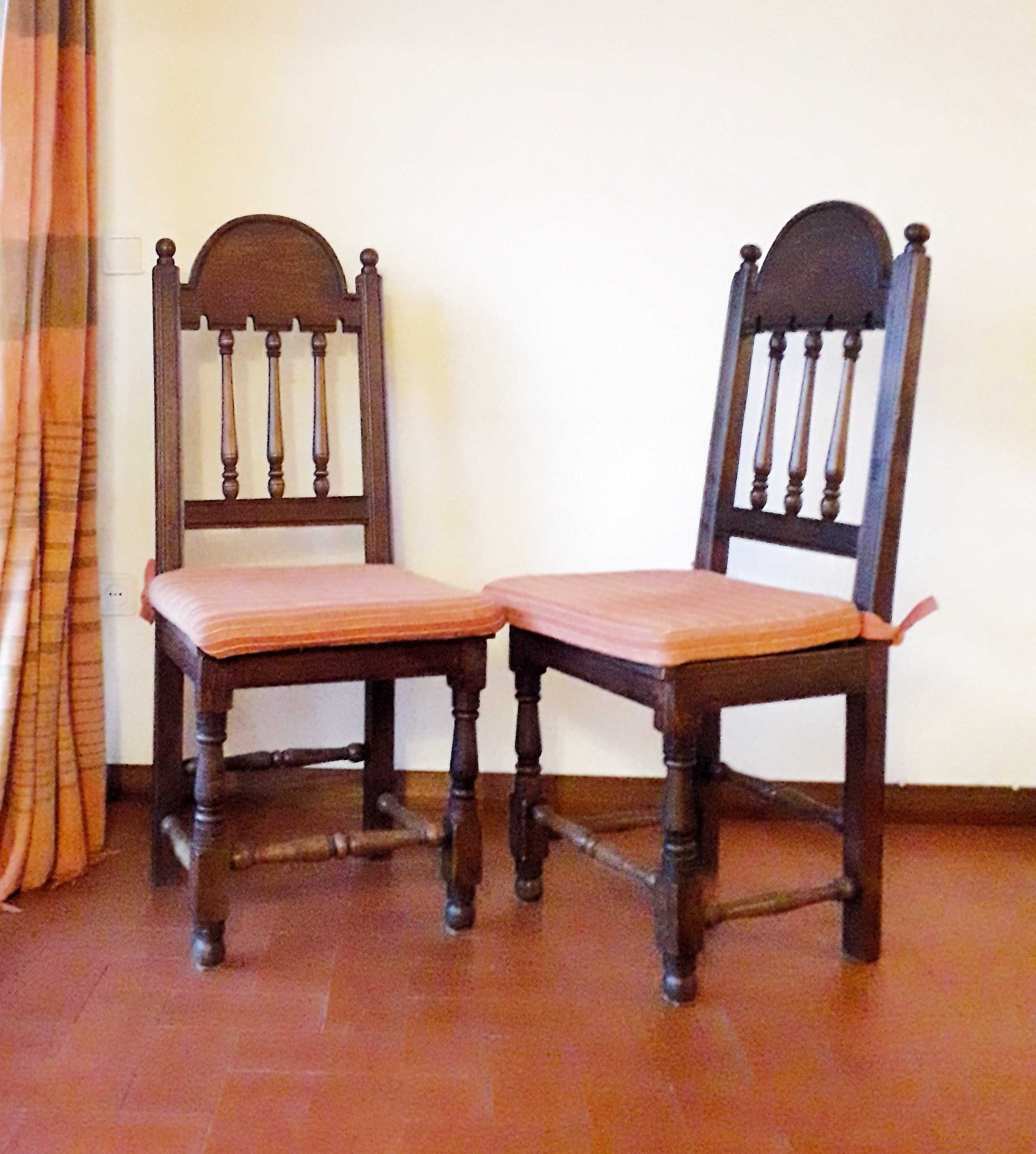 Mesa de Jantar antiga, madeira maciça, Extensível, 8 Cadeiras, rústico