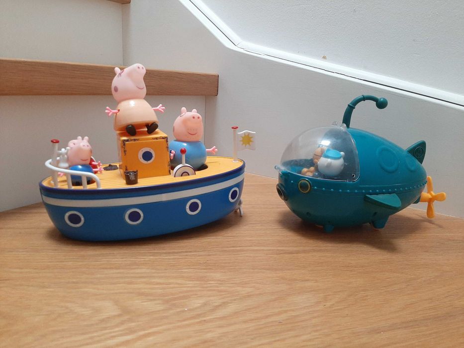 Zabawki do kąpieli - łódka Peppy i łódź podwodna Oktonauci + figurki
