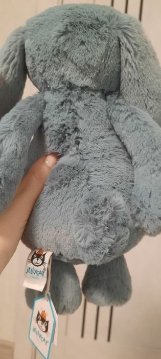 М'яка іграшка зайчик сіро-блакитного кольору 31 см Jellycat