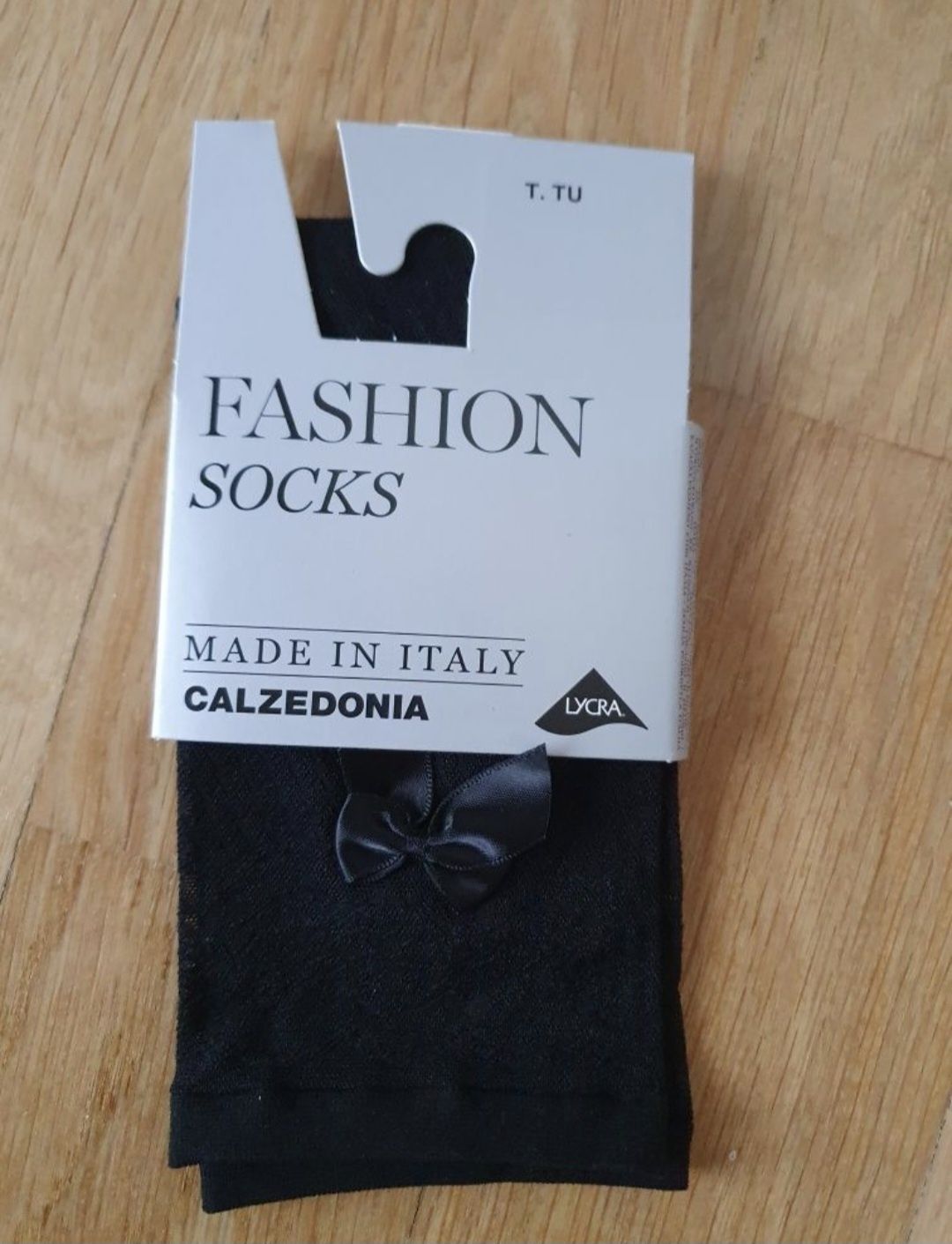 Skarpety Calzedonia czarne z kokardkami one size