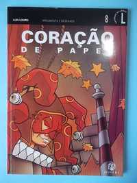 "CORAÇÃO DE PAPEL" com desenho original de Luís Louro, feito em 1997.