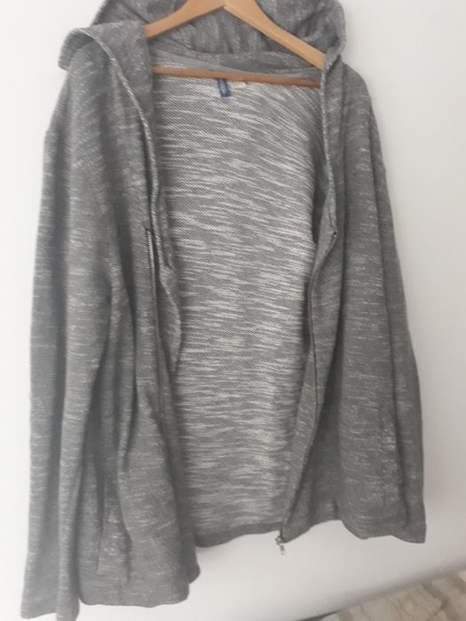 Sweter bawełna męski kaptur rozpinany