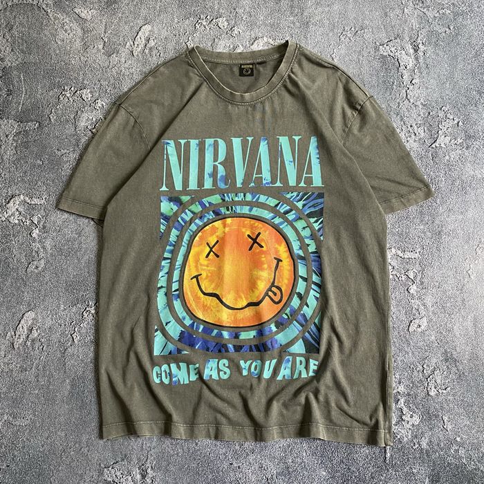 Футболка від nirvana BIG center logo,тішка нірвана мерч nike, оверсайз