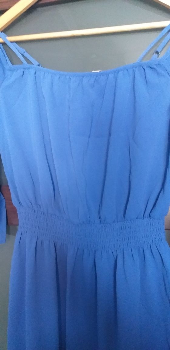 Kobaltowa krótka sukienka r. 38 H&M
