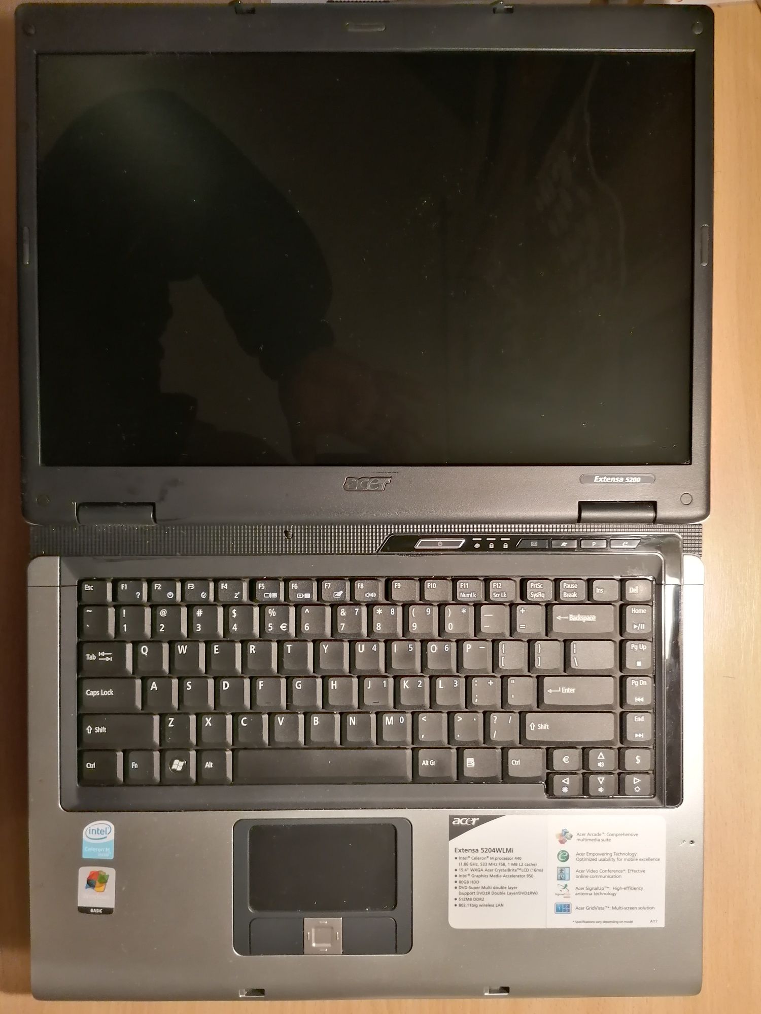 Laptop Acer Extensa 5200. 15.4" dobra elektroniczna maszyna do pisania