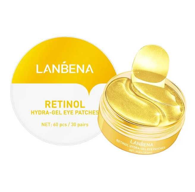 Lanbena Płatki pod oczy z Retinolem hydrożelowe odmładzające żółte