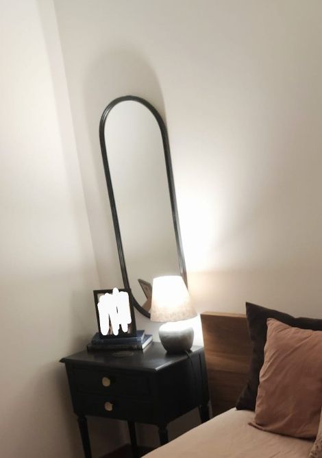 2 Espelho oval metal preto Gato Preto
