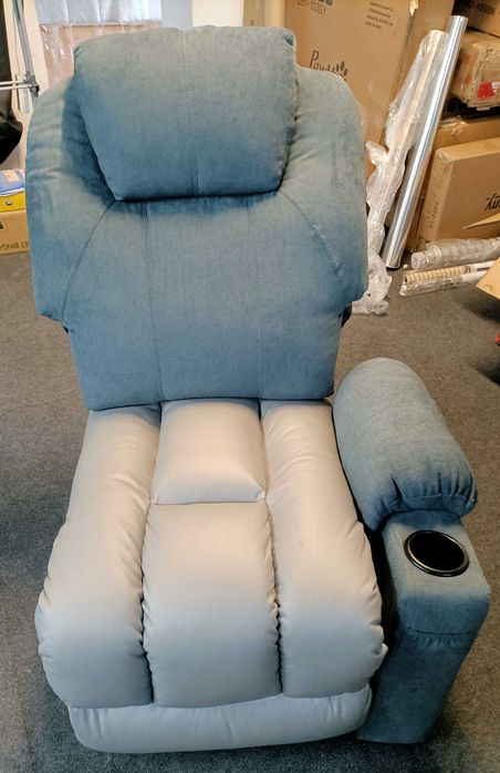 Fotel Relaksacyjny z Funkcją Leżenia Masaż Wibracyjny