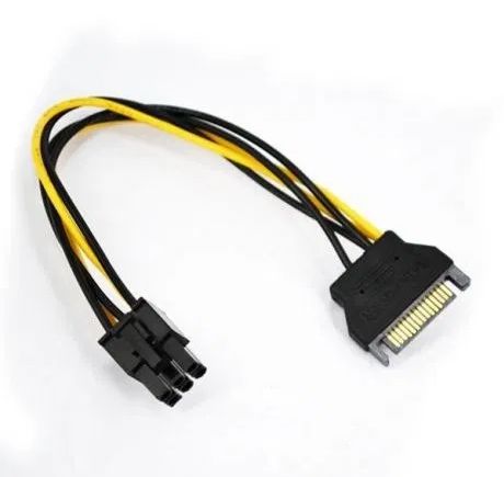 Переходник 15 pin SATA - > 6 pin для PCI-E удлинитель кабель 18AW сата