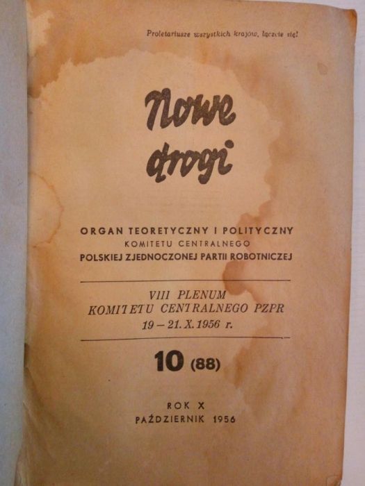 VIII Plenum komitetu centralnego PZPR 1956r. Nowe Drogi