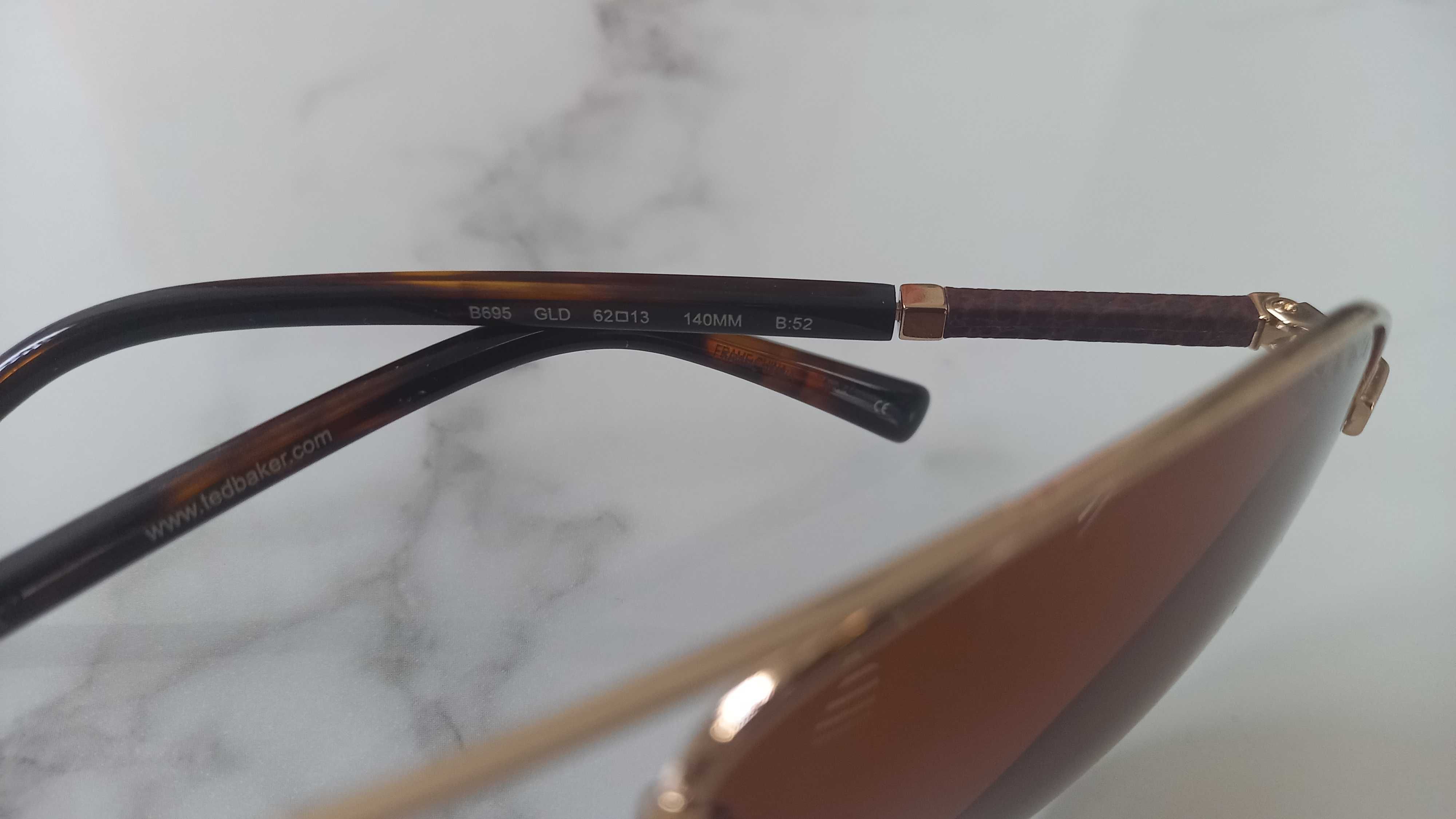 Męskie okulary przeciwsłoneczne firmy TED BAKER, typu Aviator