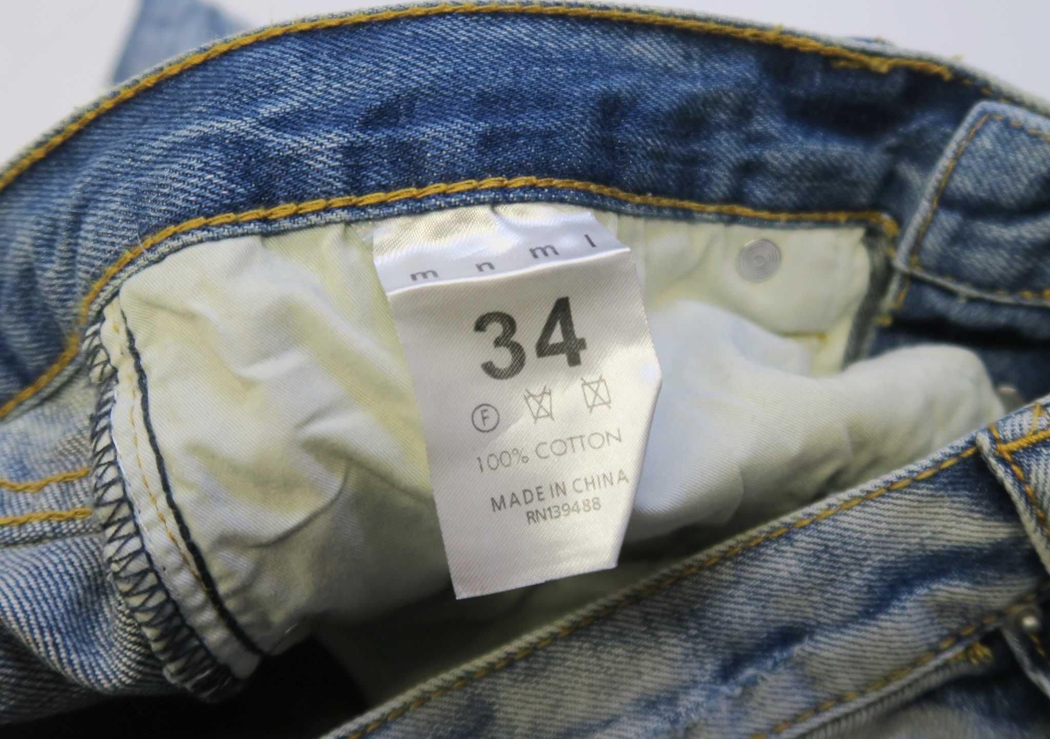 MNML spodnie jeansowe rurki nowe 34
