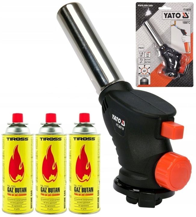 Yato Palnik Gazowy Lutownica Lutlampa Turbo 360 +3 Gazy Yt-36710+3gazy
