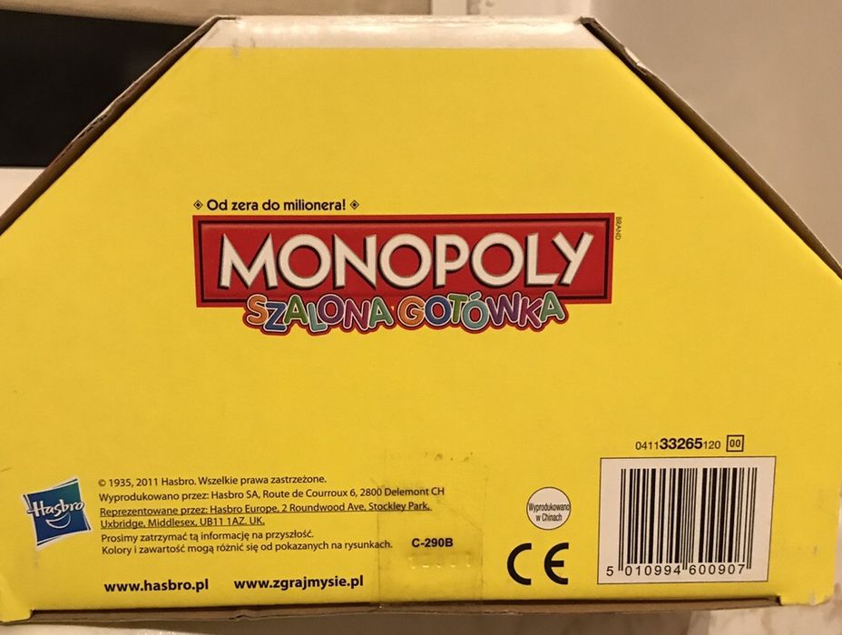 Hasbro Monopoly Szalona Gotówka Bankomat Junior. Unikat !!! Nowy !!!