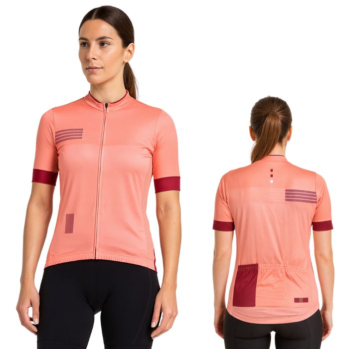 Koszulka rowerowa kolarska damska krótki rękaw M różowa
