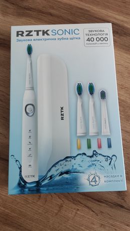 Звукова електрична зубна щітка RZTK SONIC White (4 насадки)