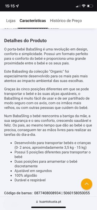 BabaSling Porta Bebé