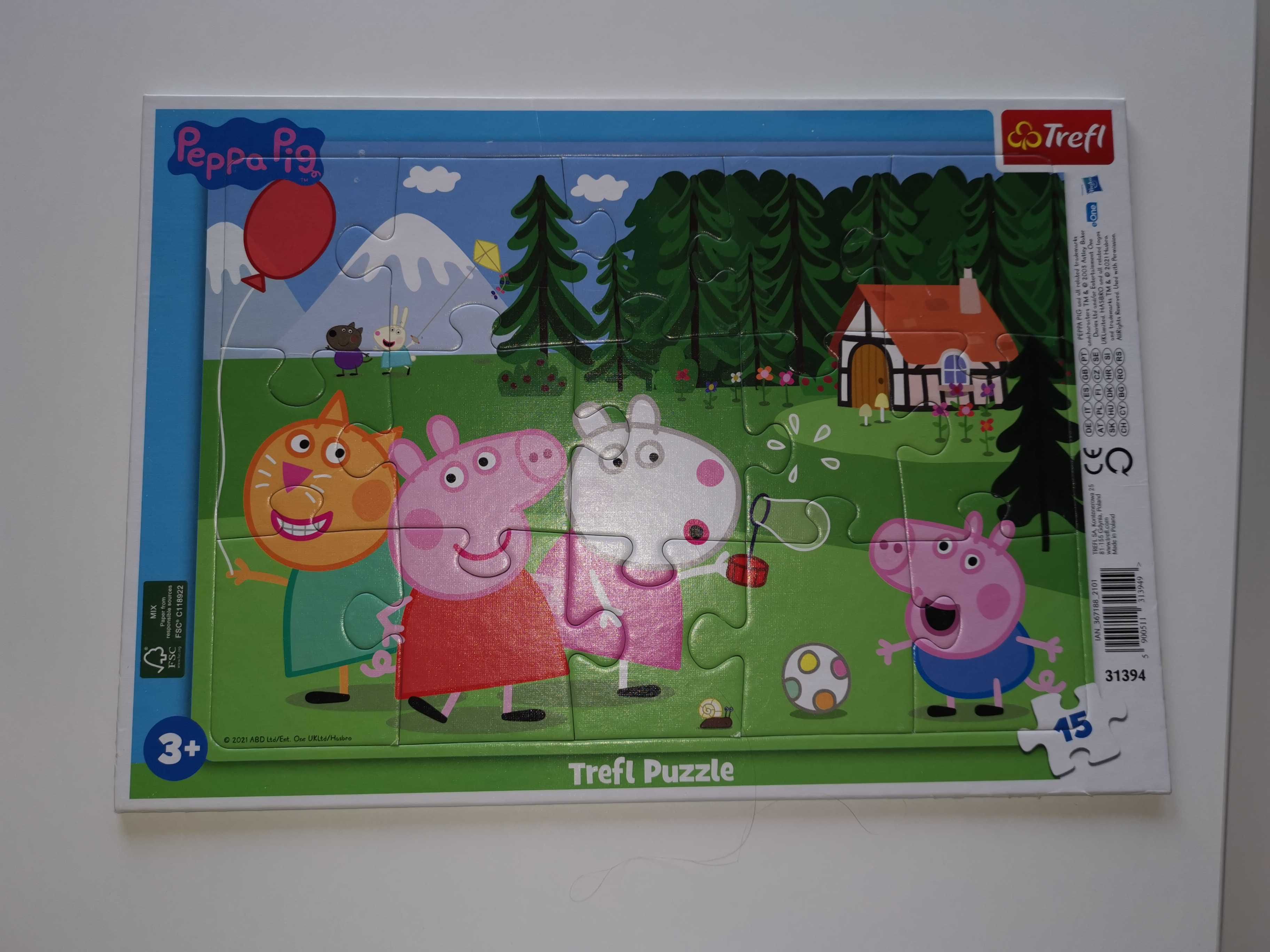 Puzzle 15el. świnka Peppa