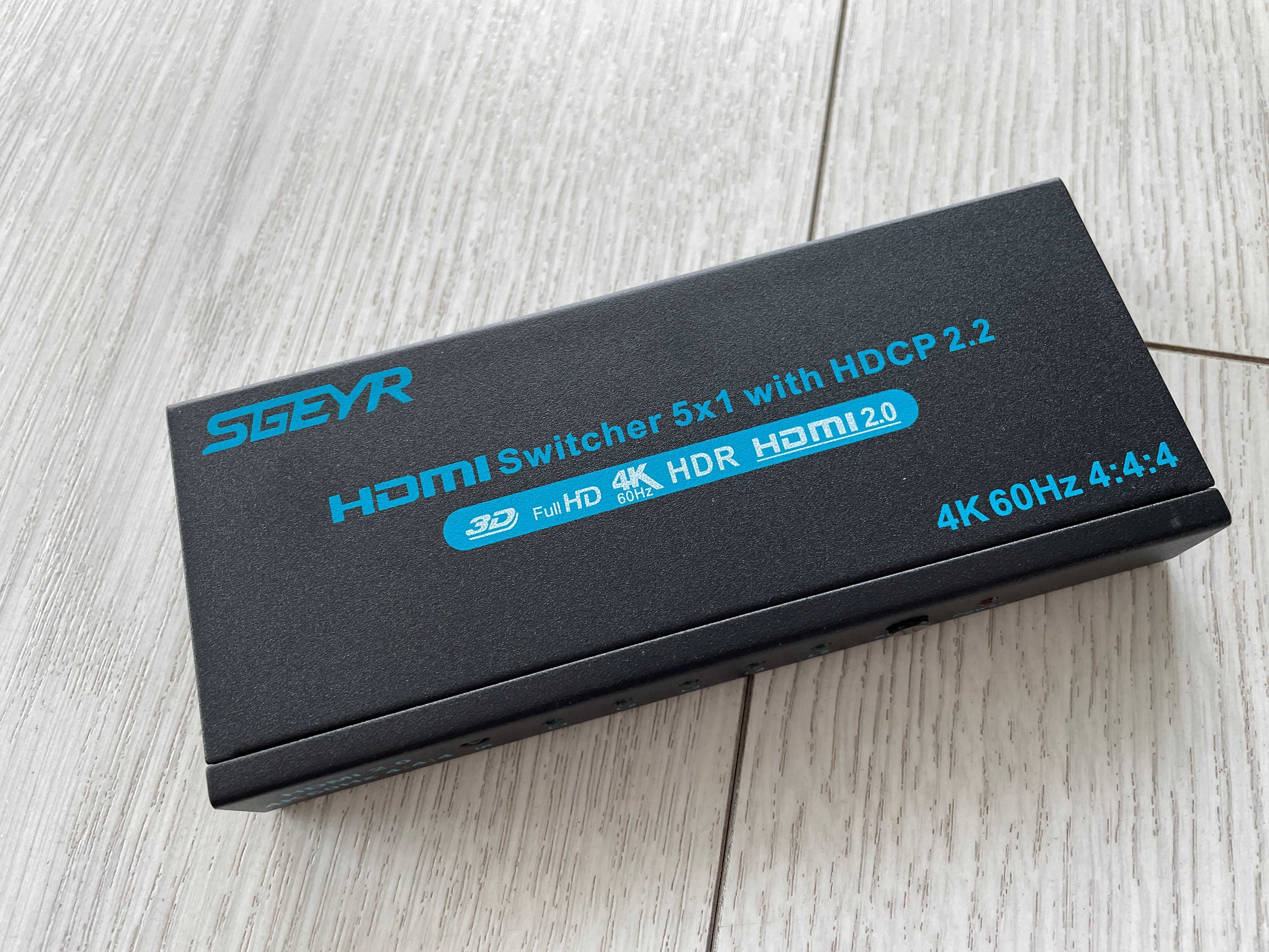 Hub Adapter Przejsciowka SGEYR HDMI 5x1 HDCP 2.2 3D 4K HDR Jaworzno.