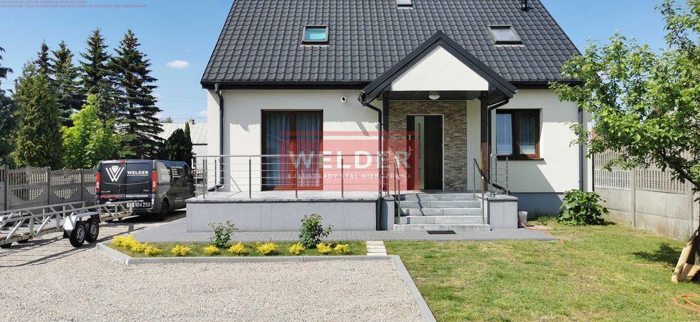 Balustrady nierdzewne LOFT Balkon Portfenetr Antracyt Harfa