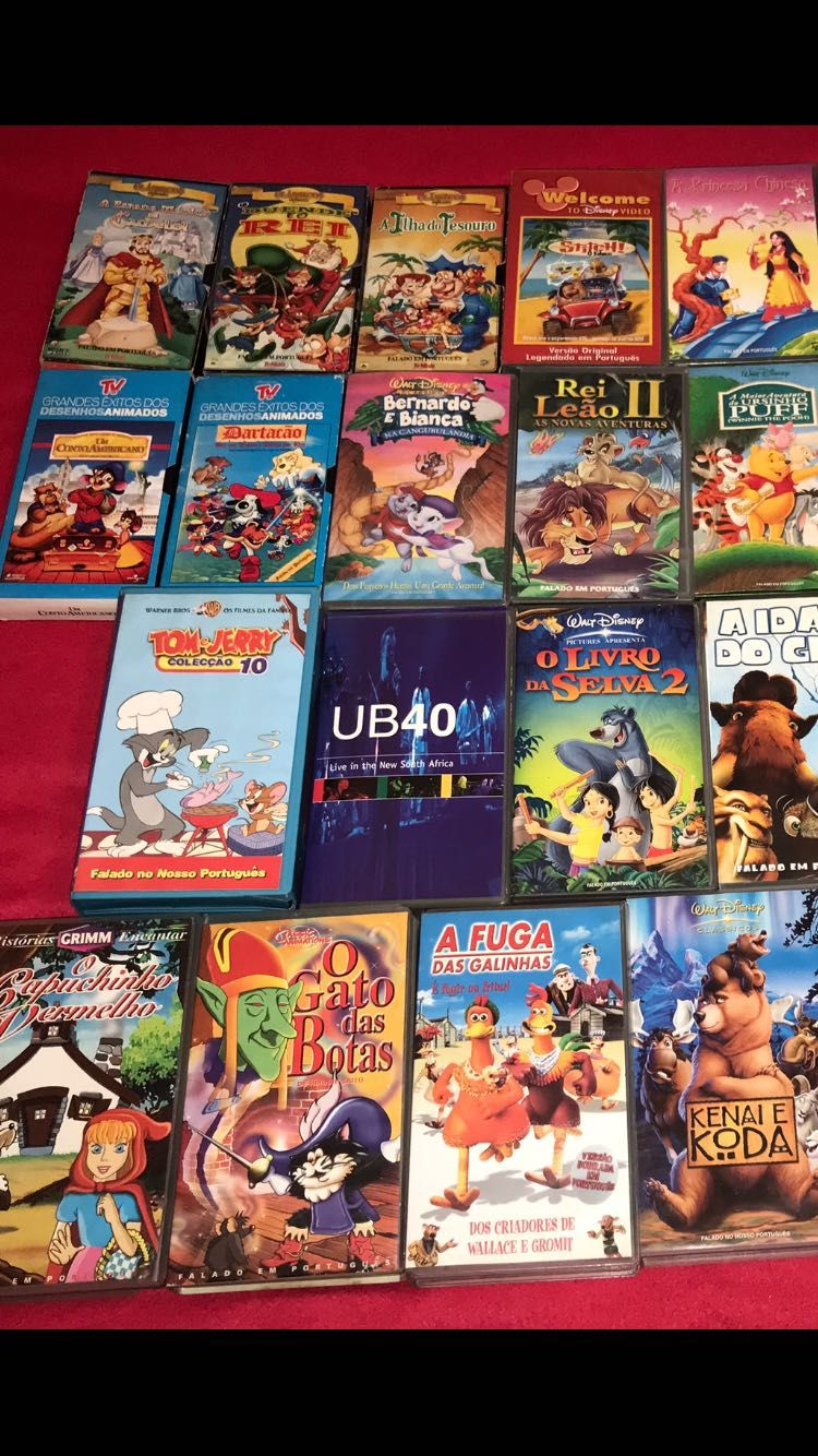 Lote- 30 cassetes Fitas Antigas VHS originais, Disney infantis