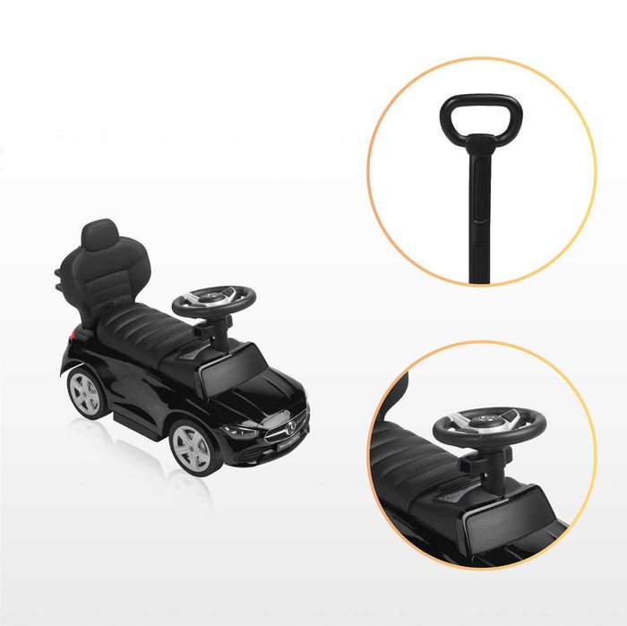 miękki fotel Gumowe koła Mercedes C-CLASS JEŹDZIK Pchacz z rączką