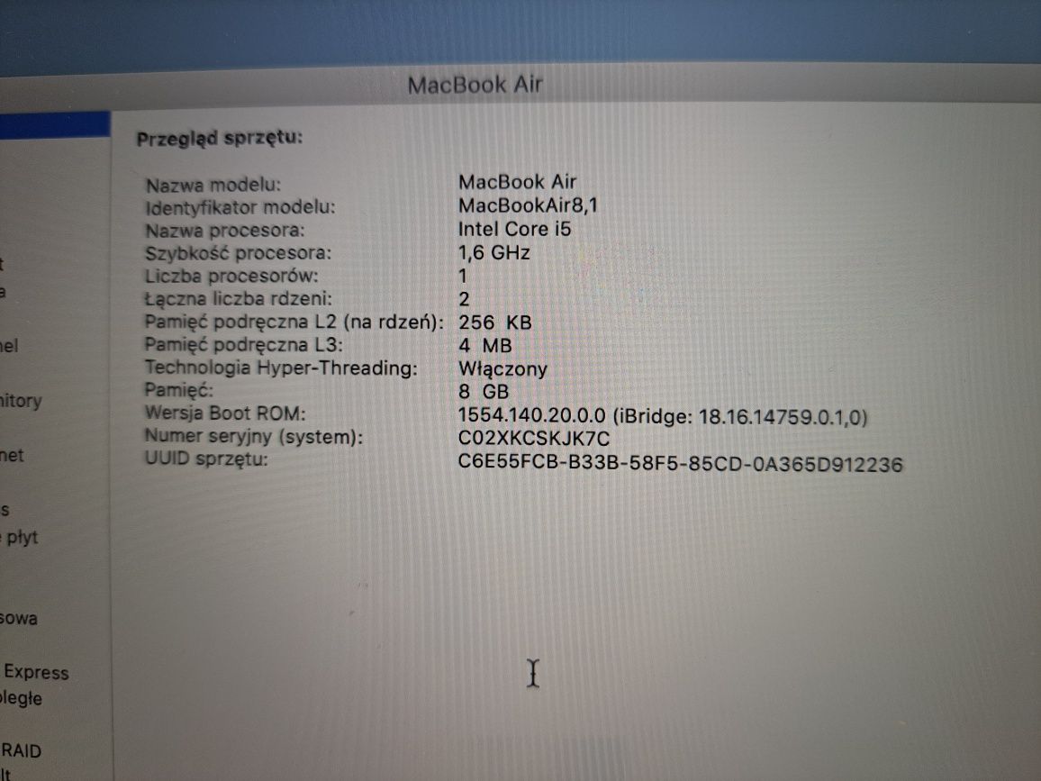 Macbook Air  Srebrny