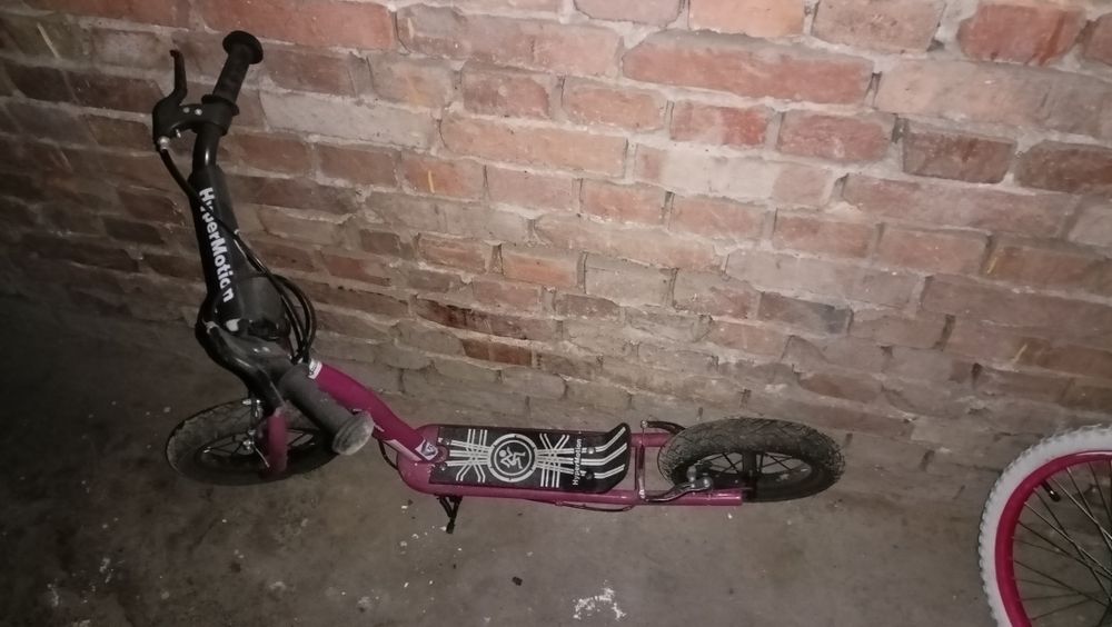 Hulajnoga pompowane koła różowa hamulce