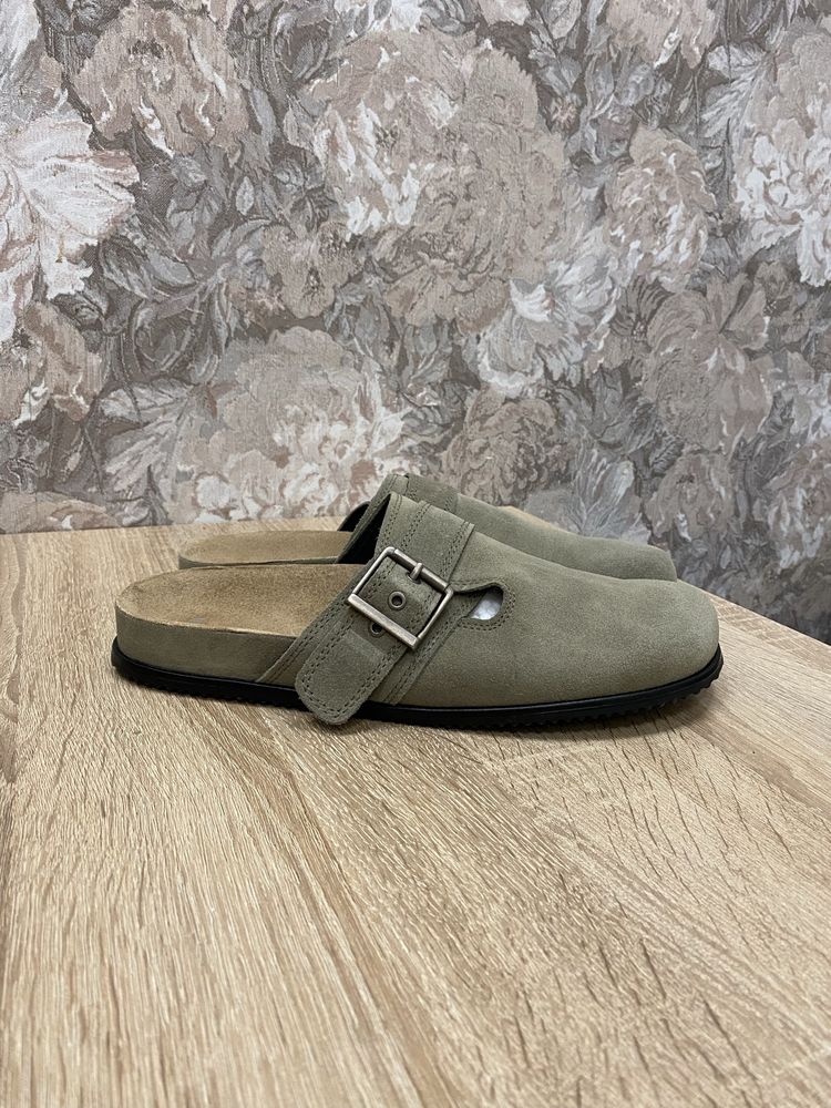 Zara сабо мюлі сандалі шльопки замшеві