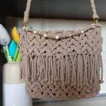 Torebka z makramy,  handmade,  kolor beżowy