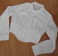 Biała koszula z gorsetową wstawką Sinsay