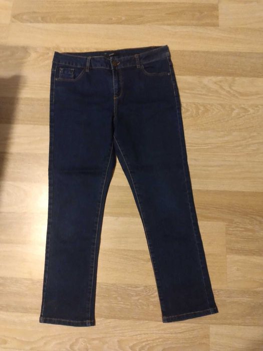Granatowe spodnie jeansy damskie L 40
