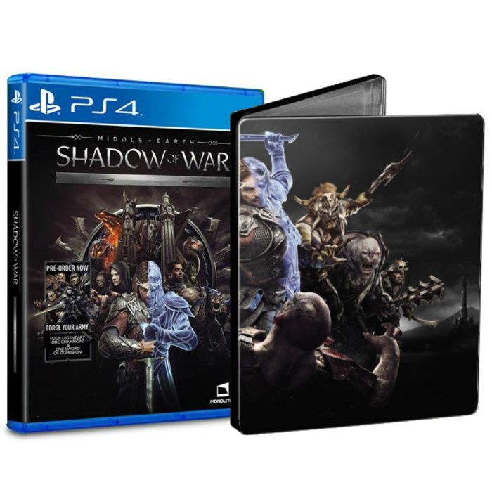 PS4 - Caixa METALICA do Jogo Middle Earth: Shadow of War - NOVA