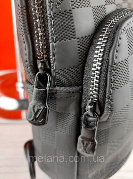 Кожаная мужская сумка слинг Louis Vuitton Луи Витон чоловіча сумка