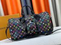 Louis Vuitton keepall 50cm мужская сумка унисекс черная оригинал кожа