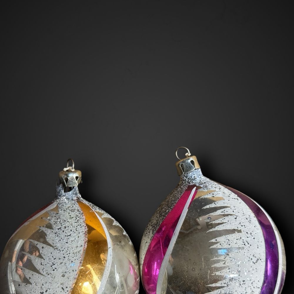 Bombki ozdoby choinkowe PRL kolorowe B41/1129