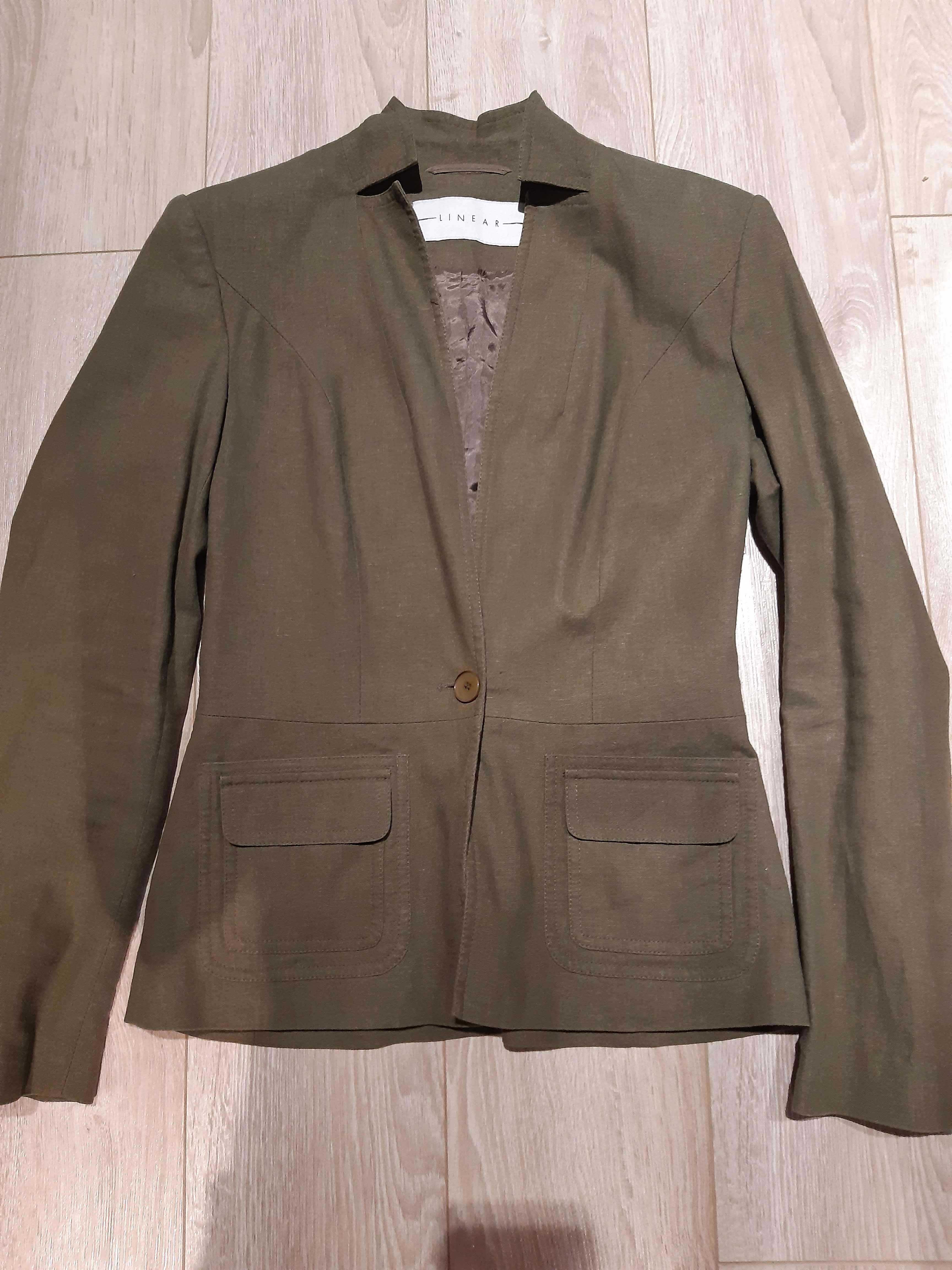 Żakiet Linear r. 34 khaki stójka