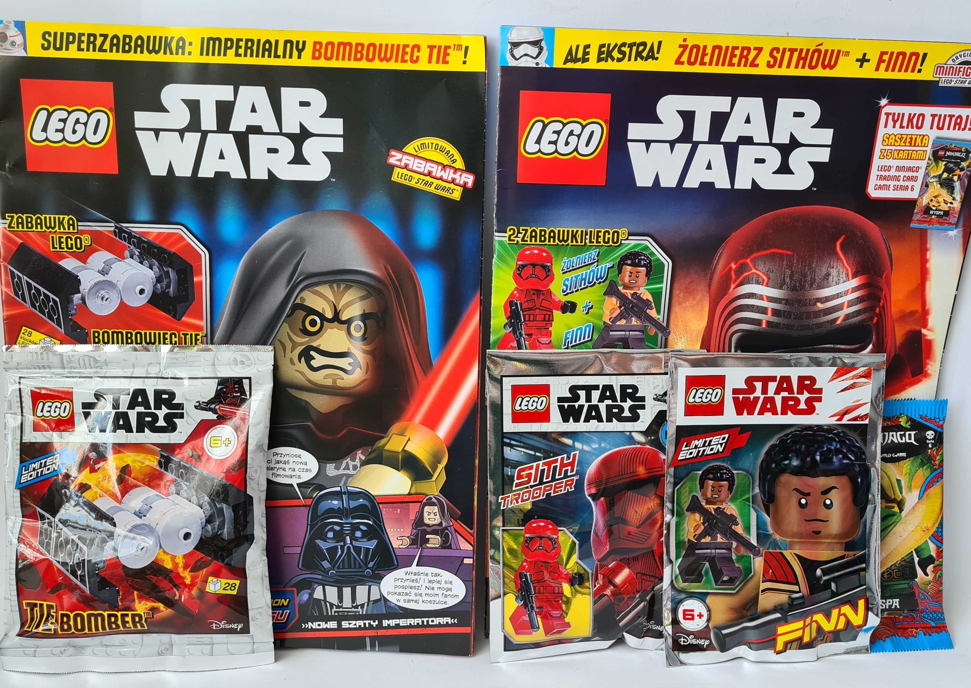 2 magazyny STAR WARS Lego 3 FIGURKI FINN, SITH TROOPER Tie bomber
