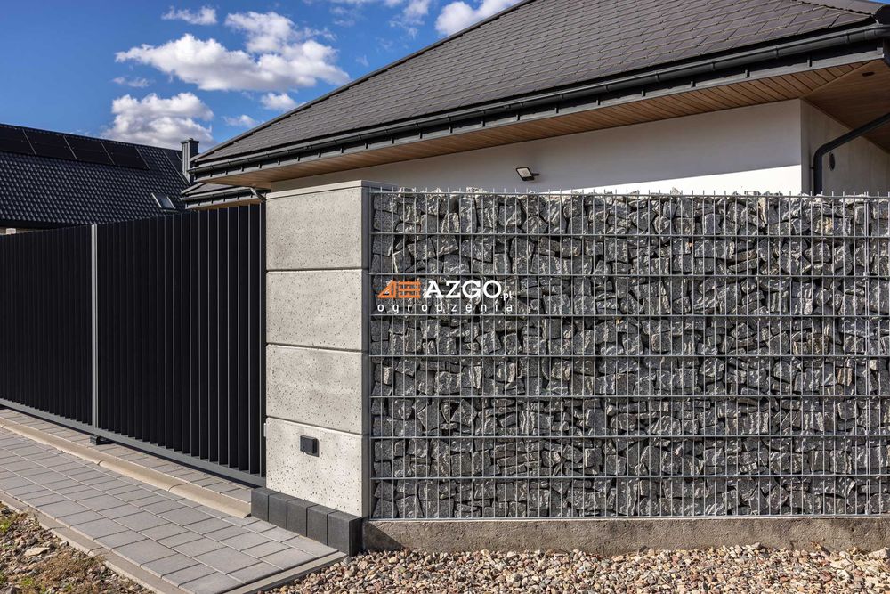 Brama ogrodzenie przęsło grzebien pionowe wertykalne stal aluminium