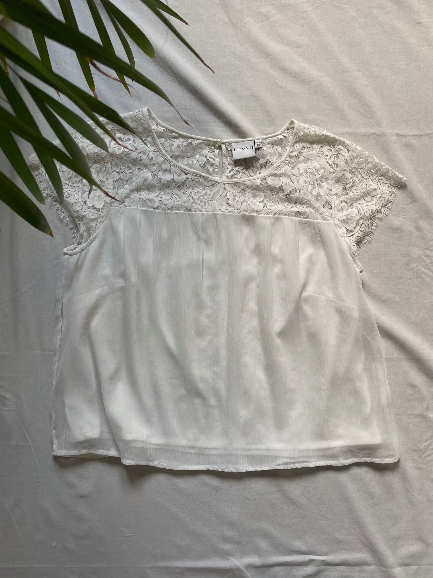 Damska Koszulka bluzka biało-kremowa Junarose 46