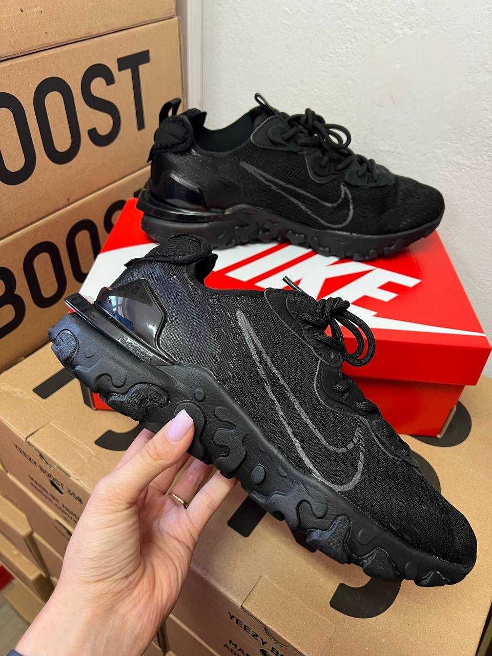 Кроссовки Nike React vision black / Найк реакт черные  41 42 43 44 45