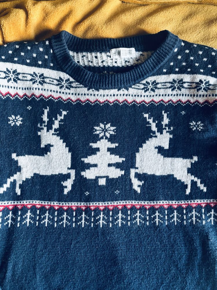 Sweterek świateczny H&M 146/152 cm okazja szybka wysyłka