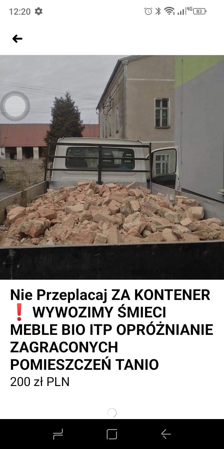 Wywóz Śmieci Mebli Gabarytów Zmieszanych Opróżnianie Zagraconych Pomie