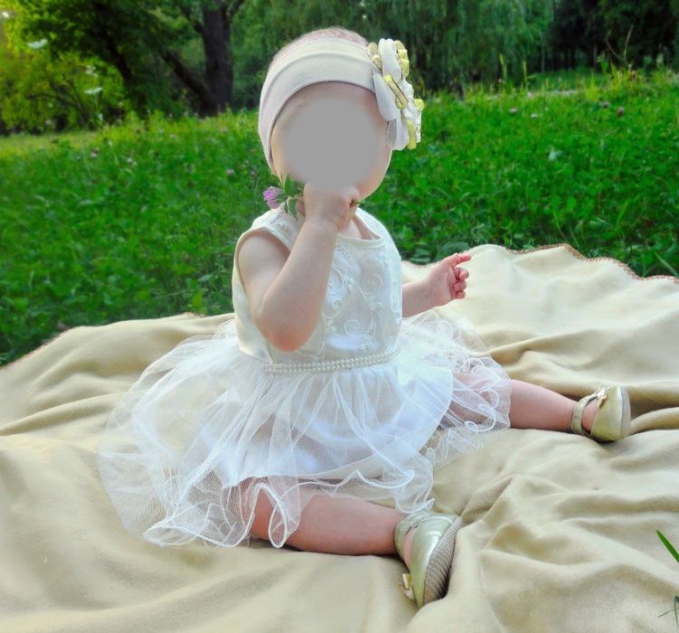 Платье на девочку до 6 мес. +ПОДАРОК