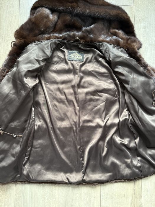 Норкова шуба-трансформер з капюшоном, р. 40