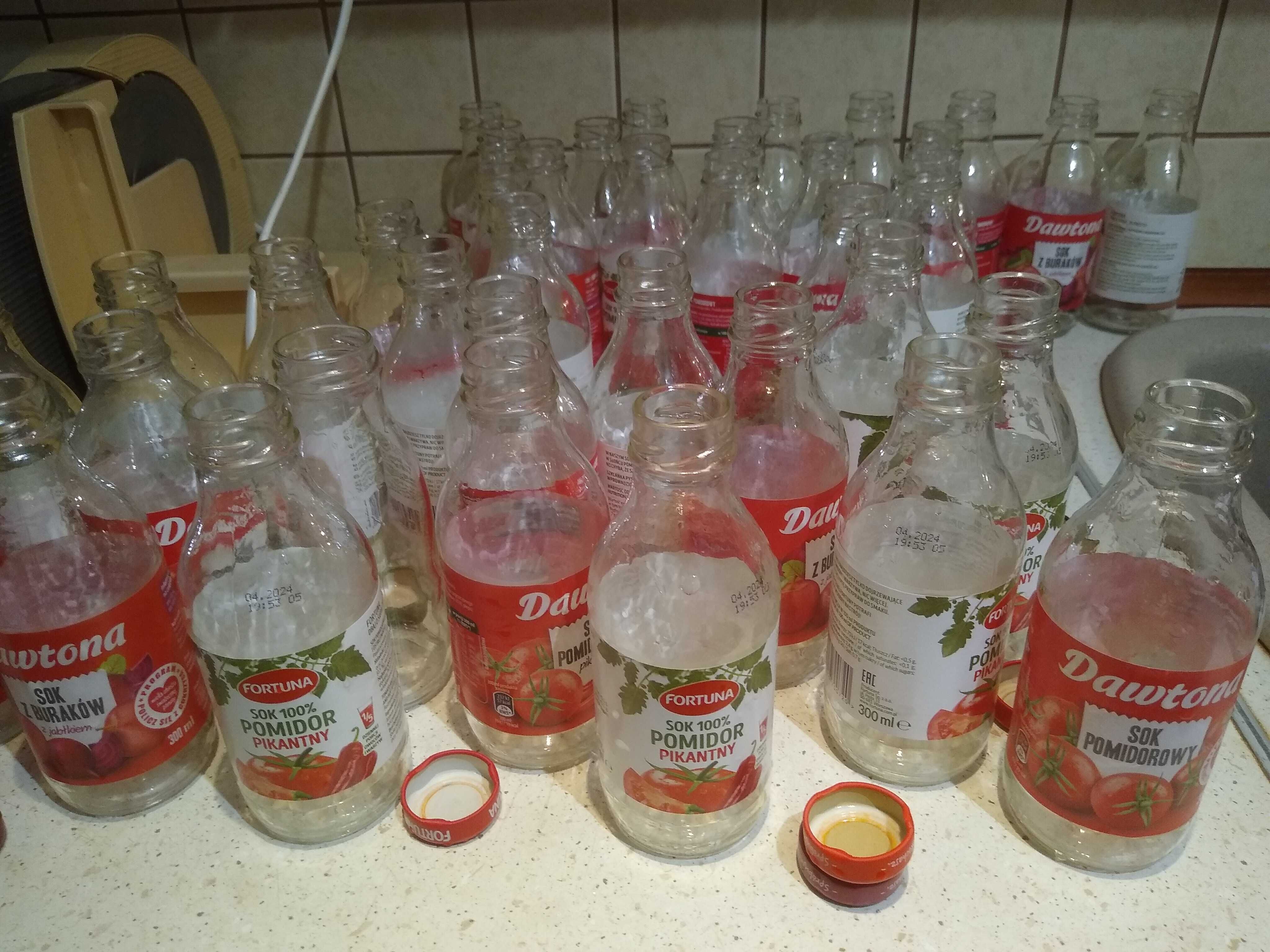 Butelka szklana umyta 0,3l na soki, przeciery